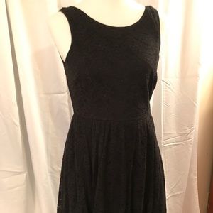Monteau Black Lace V-back Dress